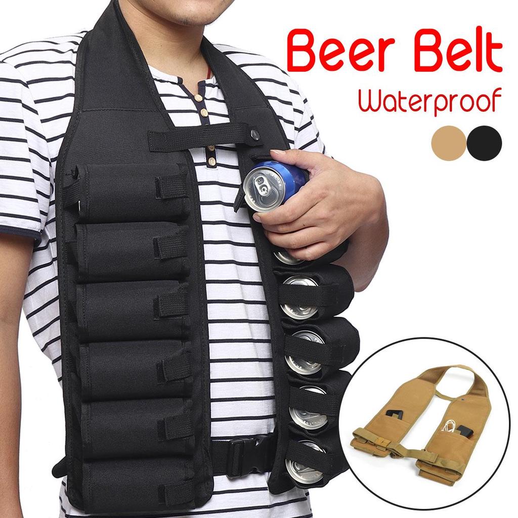 Getränke-Gürteltasche für Outdoor-Klettern, Camping, Wandern, 12 Stück, Holster, tragbare Flaschen-Taille, Bier-Gürteltasche, praktische Weinflaschen-Getränkedosenhalter-Tasche
