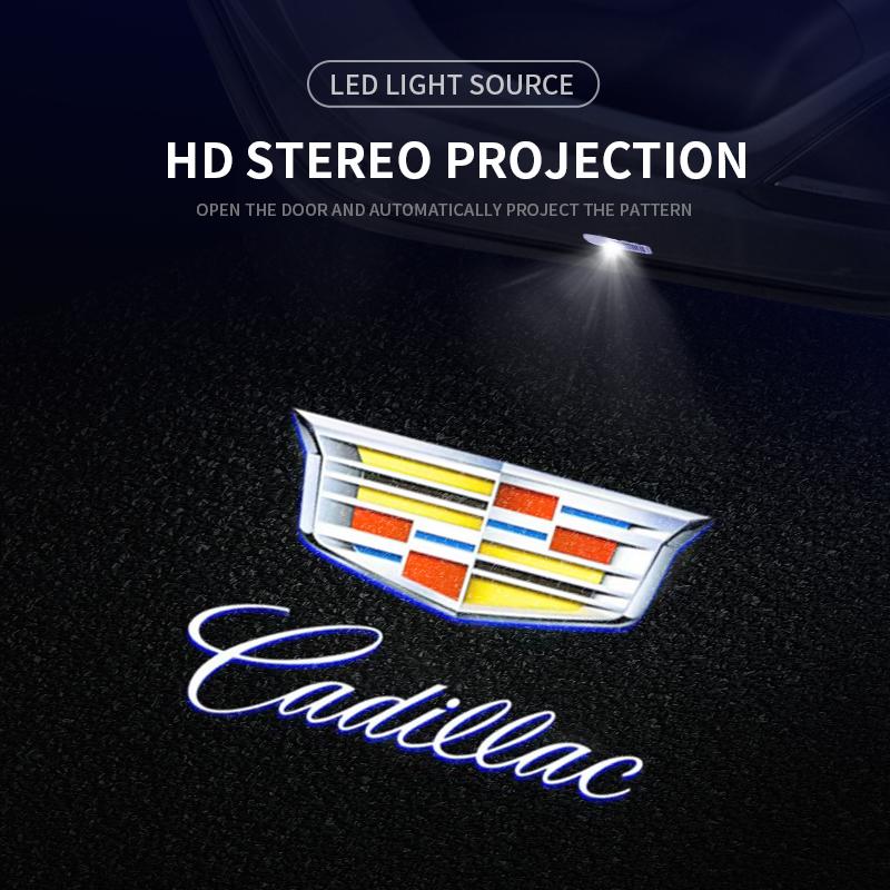 2 Stück Auto Tür Willkommen LED Projektor Laser Logo Türlicht für Cadillac CT5 CT6 XT4 XT5 XT6 ATS SRX XTS CTS Zubehör