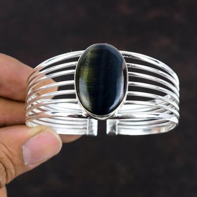 Pietersit Armreif Edelstein Armspange 925 Sterlingsilber Armreif Handgefertigt Verstellbare Armspange Geburtsstein Armreif Silberschmuck Für Sie