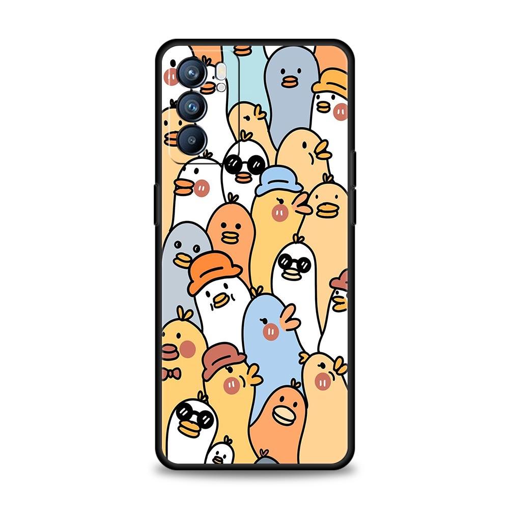 Cartoon Zweifel Ente Für Oppo Reno7 Reno6 Pro Plus A54 5G Handyhülle Find X6 X5 A53 A52 A9 2020 A15 A95 A17 A16 A76 A74 A57 Hülle
