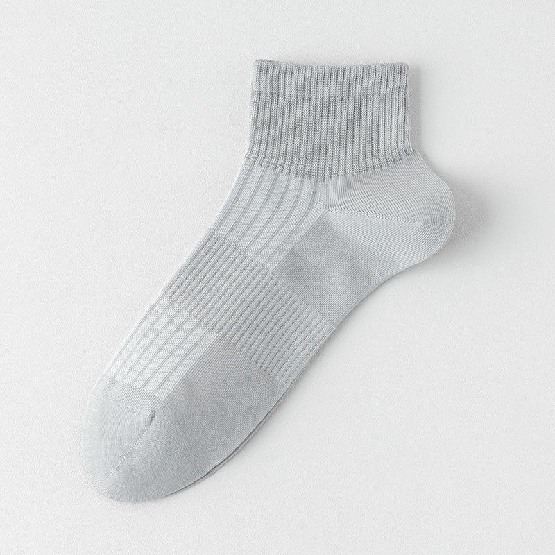 Men's Summer Thin Solid Color Breathable, Sweat-absorbing, Deodorizing Mesh Business Short Socks