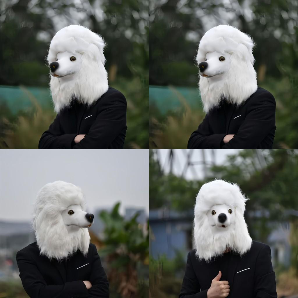 Kostým pudla Maska Latexová Zvířecí Psí Pokrývka hlavy Na Halloweenskou Párty Fotky