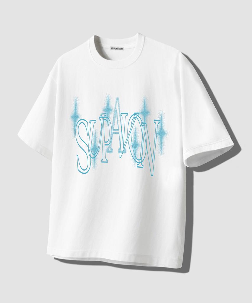NP STUDIO [2Pack] Sparkle Arch Logo Oversized T-Shirt 2 Colors