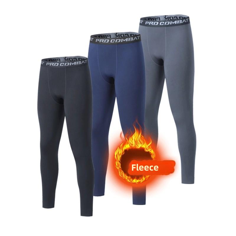 Men's Fleece-lined Tight Sports Training Basketball Fitness Warm Thermal Quick-dry High Elastic Autumn Pants