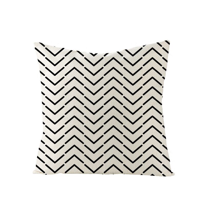 Modern Simple Black and White Geometric Pillow Case Home Sofa Pillow Cushion Cover