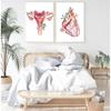 Flower Breast Uterus Kidney Liver Anatomy Wall Art Canvas Painting Nordic Posters And Prints Wall Pictures For Doctors Office
