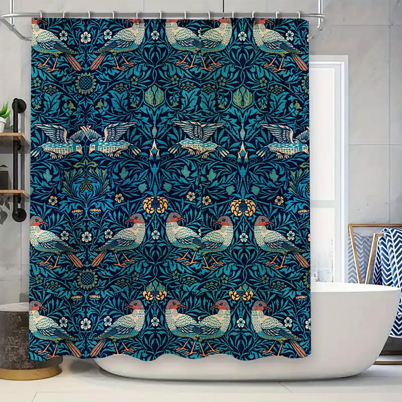 Native American Shower Curtain Rustic Decor For Bathroom – 180X240Cm Waterproof Fabric Printed Curtains With Teepee And Tribal D W60H190(CM)-1 Pcs