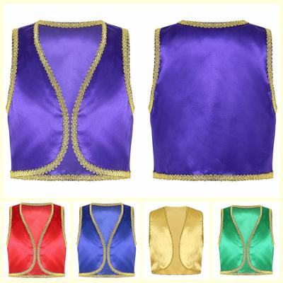 Costume Gilet Senza Maniche da Ragazzo Principe Arabo Cosplay Travestimento Gilet per Festa in Maschera Halloween