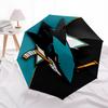 1pc Sharks Automatic Umbrella - 8-Rib Portable Folding Black Iron Frame for Outdoor, Beach, Travel, Beach Umbrella,056