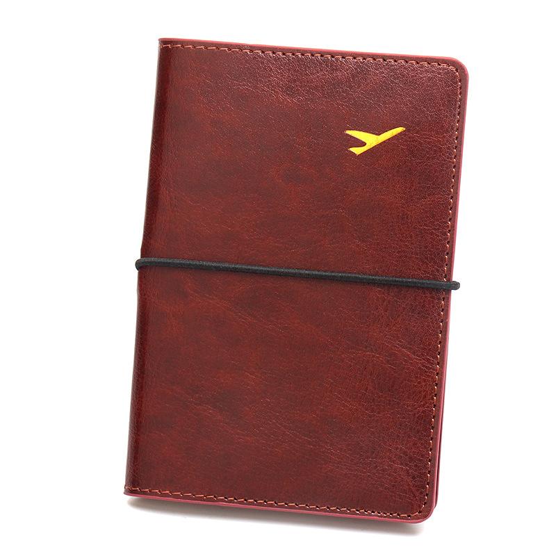 Ultra Lightweight Flight Passport Cover Elastic Band Passport Case Strap Ticket Holder Id Card Holders Leather Passport Holder