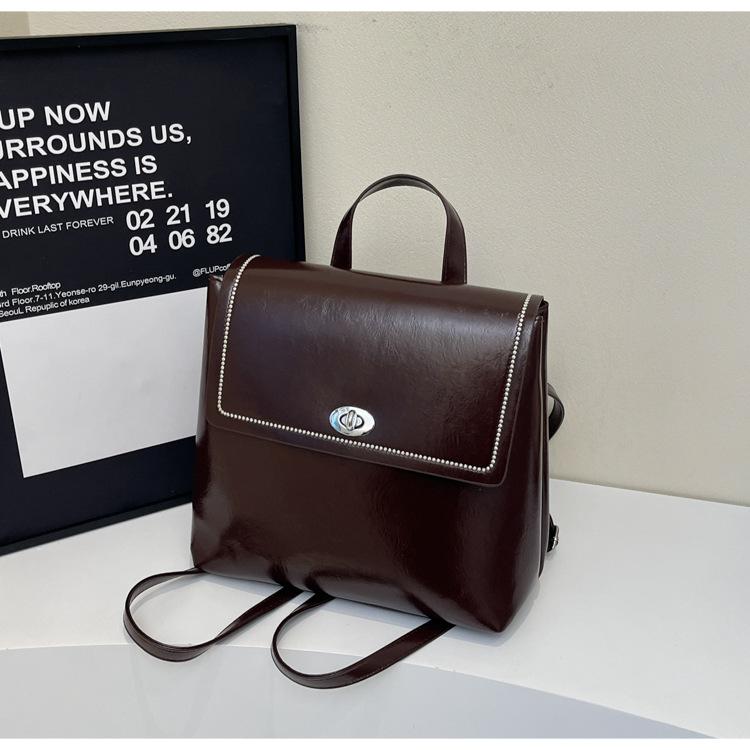 

Новая женская сумка большой вместимости на двойном плече, студенческая, высококлассная, с модным темпераментом, трендовая, модная, женская сумка, ретро, контрастная по цвету темно-коричневого