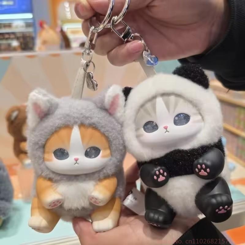 New Product In Stock Cute Cat Sparkling Shark Cat Vinyl Plush Bag Decorative Pendant Blind Box Brown Cat Doll Holiday Gift