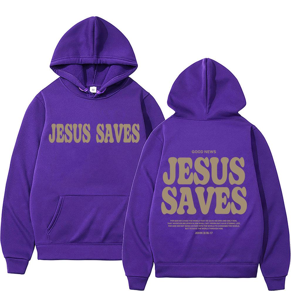 Ästhetische Jesus Rettet Hoodies Christliche Kleidung Druck Oversize Sweatshirts Herren Damen Vintage Warmer Hoodie