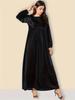 2025 A/W Women's Velvet Round Neck Long Sleeve Loose Dress - European & American Style