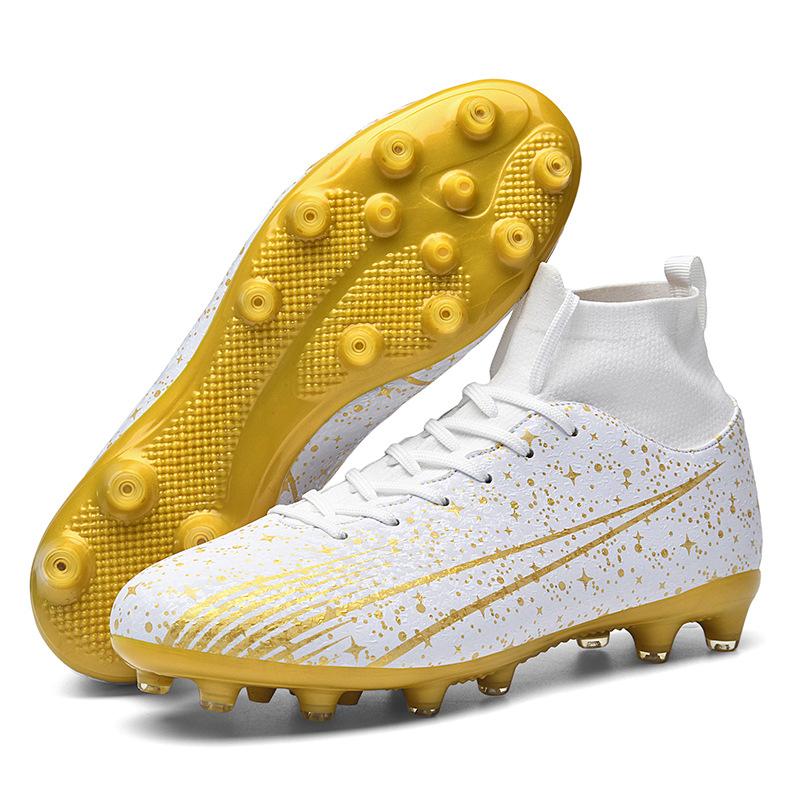 Large Size 45 46 47 Football Shoes, Men's High-top AG Spikes Artificial Grass Competition Training Shoes Men