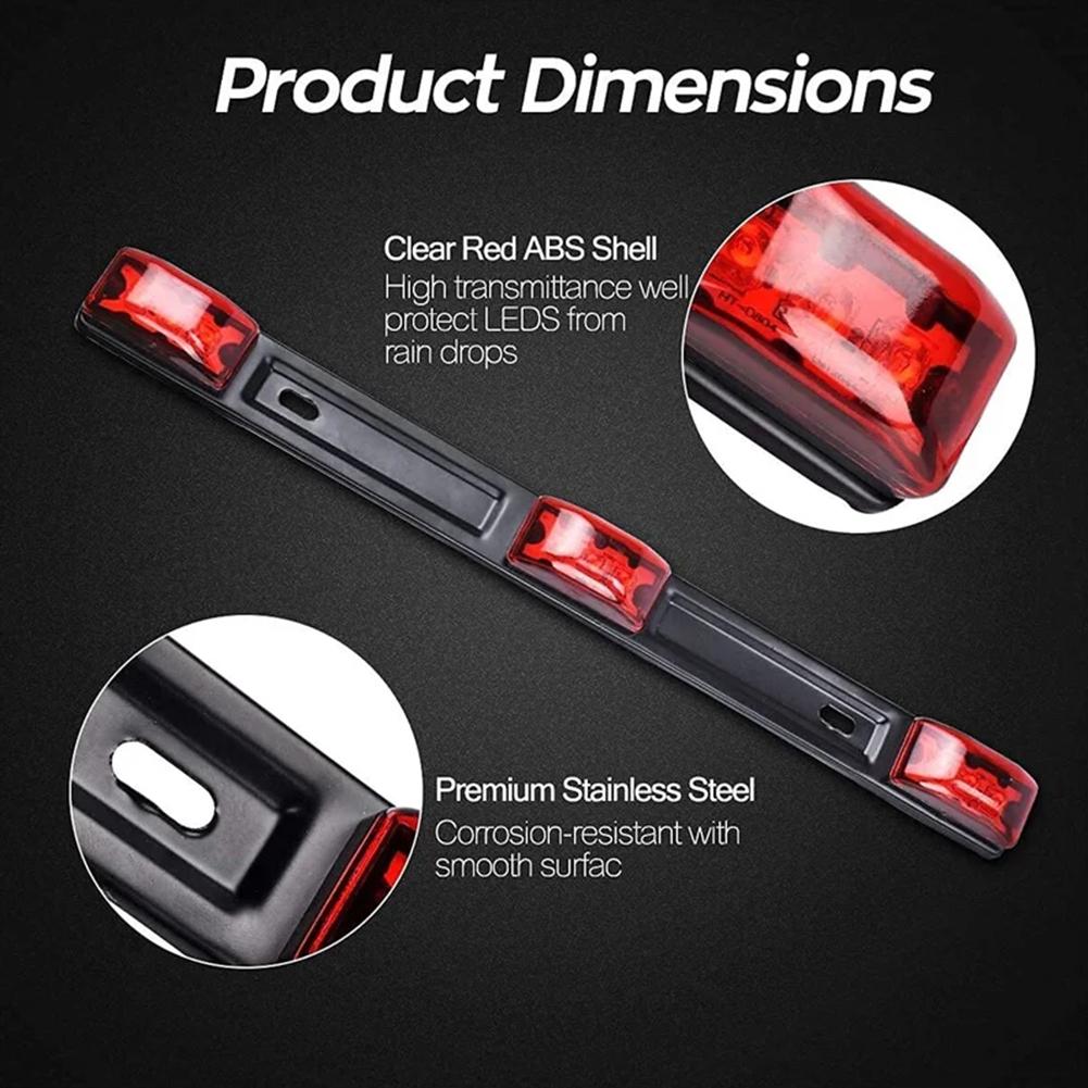 12V Car Taillights DRL LED Bar Red Brake Turn Signal Lights Roof Ceiling Side Marker Lamps Truck Trailer Accessories Universal