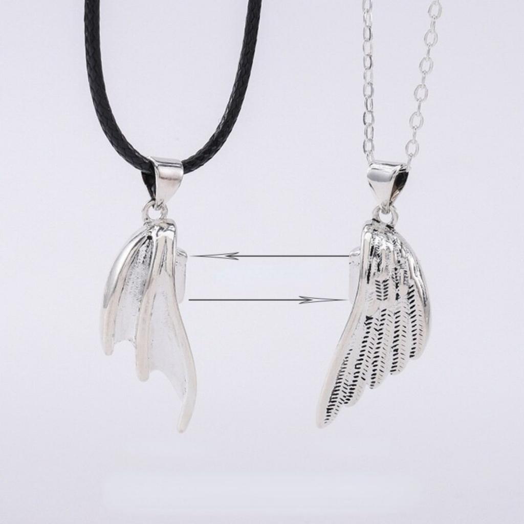 Couple Necklace Clavicle Chain Women Devil Protects Angel Devil 1 Pair Lovers Necklace for Women Men Fashion Jewelry
