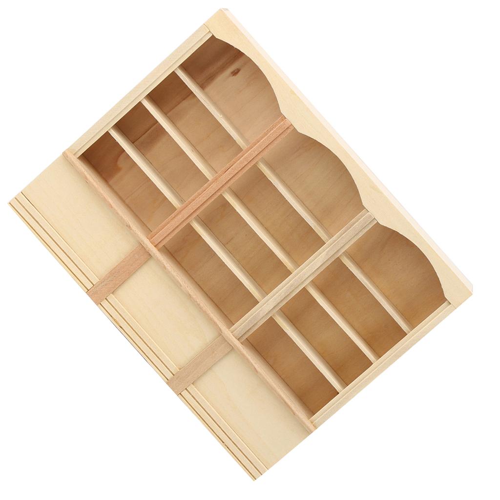 1:12 Dollhouse Miniature Simulated Bookcase Cabinet Mini Furniture Model Toy AccessoryWood Color