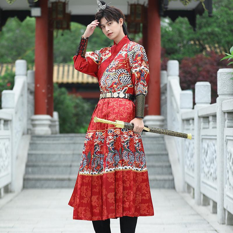 Jinyiwei Flying Fish Clothing Embroidered Spring Sword Python Robe Sticked Inside Scattering Qilin Men's Same Ming-made Summer Style