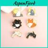 Creative Animal Couple Brooch Cool Cartoon Tai Chi Fish Black And White Rabbit Design