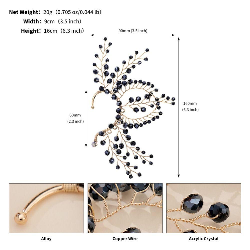 Fairy Pearl Flower Ear Cuffs Chic Rhinestone Ear Clips Aesthetic Butterfly Elf Ear Cuff  Girls