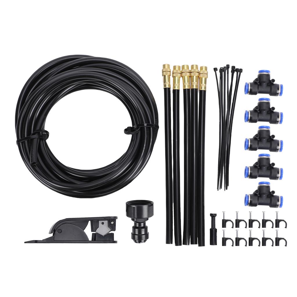 16FT Drip Irrigation System, Garden Irrigation Kit with 5pcs Nozzles, Automatic Atomizing Watering Sprinkler System for