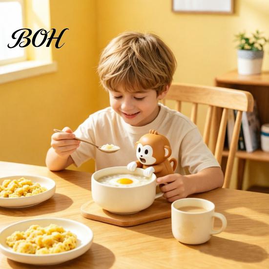 Clip Fan For Bowl Monkey Clip-on Mini for Cup Bowl, Portable Holder Cooling Hot Neck Hanging Soup Coffee, 3 Speed Rechargeable Coffee Chiller,
