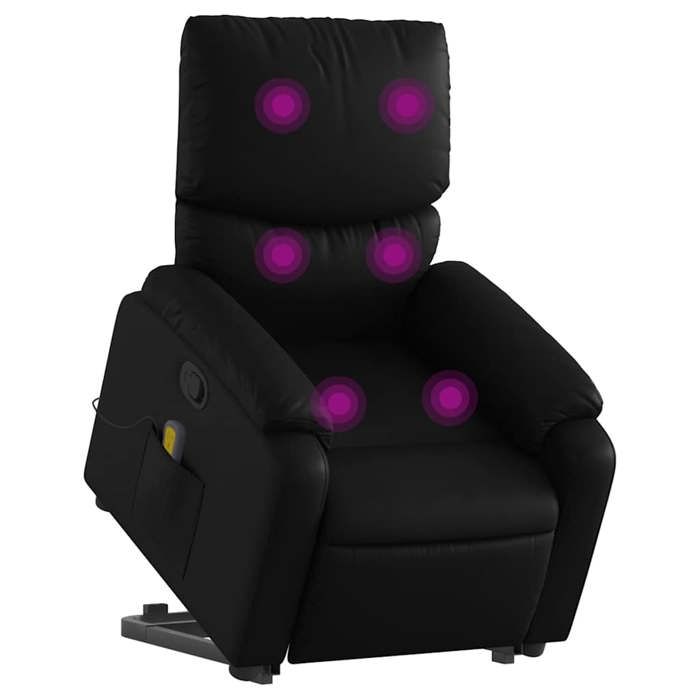 VidaXL Fauteuil inclinable de massage Noir Similicuir 3204893