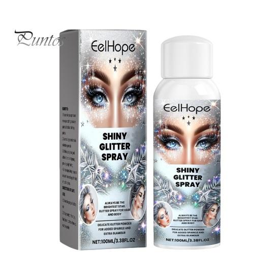 

100 мл спрей с блестками, мерцающие волосы на лице, одежда, спрей для тела, долговечный, быстросохнущий, сценический спрей для макияжа, карнавальный фестиваль, выпускной вечер белый