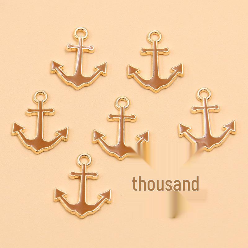 Nautical Series: 5 Alloy Enamel Pendants - Anchor, Lifebuoy, Sailboat for DIY Jewelry