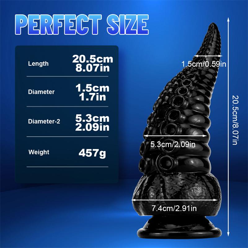 Octopus Tentacle Anal Plug Oversized Transparent Crystal Simulation Dildo Female Masturbator