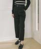 OURHOPE Belt Set Plain Cotton Pants - Black
