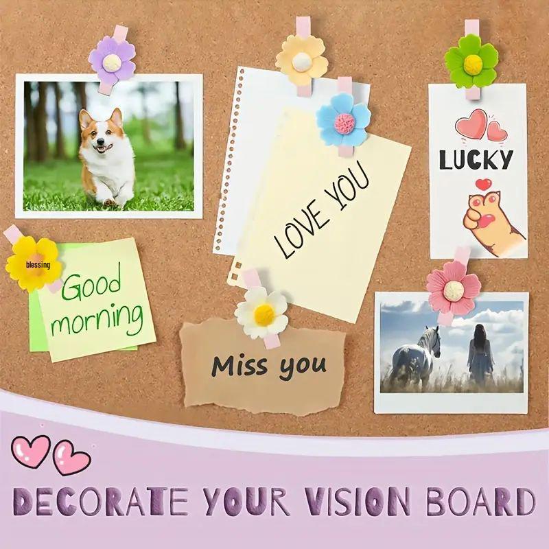 Bunte Blumen-Stecknadeln: Stecknadeln mit großem Kopf für kreative Fotowand- und Pinnwand-Dekoration