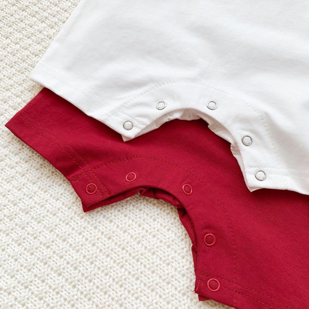 Baby- und Kleinkind Cartoon-Print Kurzarm-Strampler und T-Shirt Set mit Modischen Baby-Shorts - Sommer-Trend