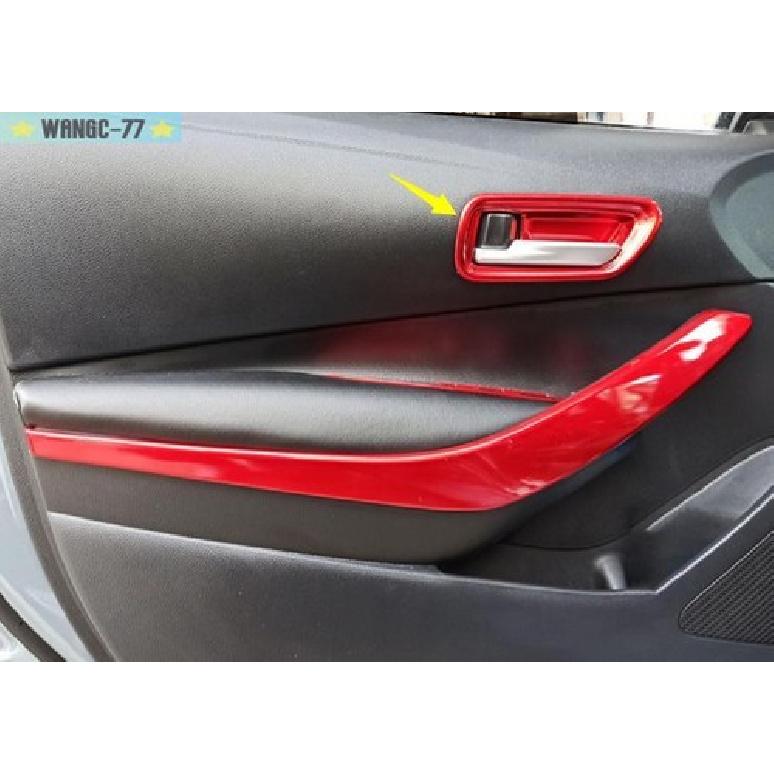 Red Interior Door Bowl Cover Trim Fit For Toyota GR Corolla Hatchback -