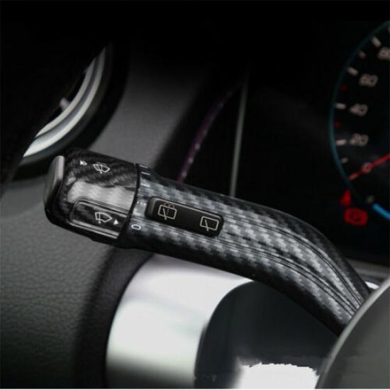 ABS Carbon Fiber Look Gear Shift Wiper Lever Cover For Mercedes Benz A B +