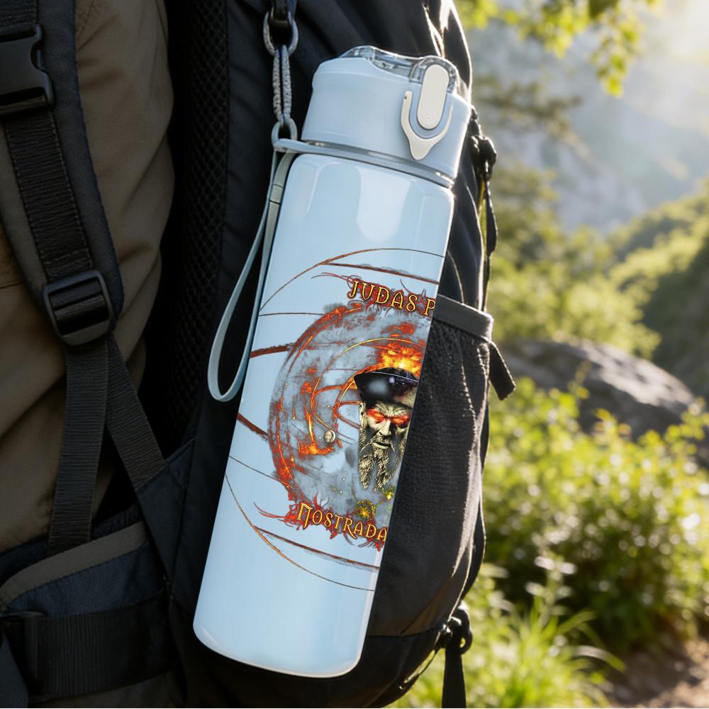 1PC Western Cowboy Circular Ornate Retro Print 750ml Portable Sports Water Bottle Leakproof Gym Outdoor Travel Drink Cup