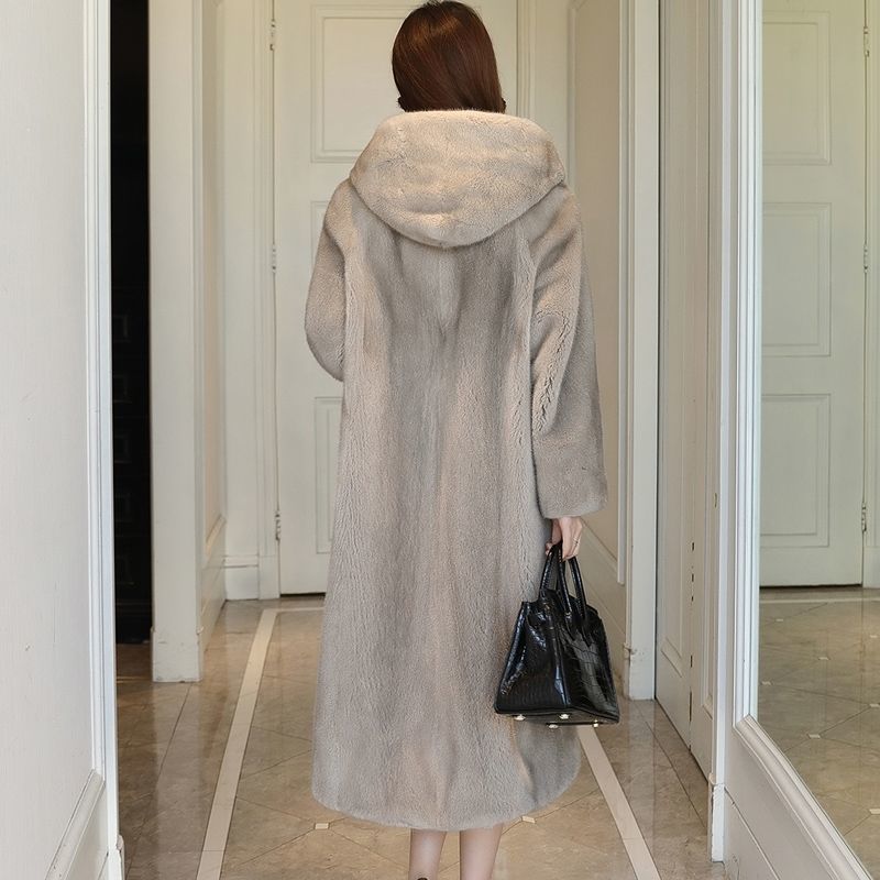 Mink Fur Coat for Women Long and Warm Whole Mink Coat for Women Windbreaker Fur Coat for Women Casual Fur Coat Jacket