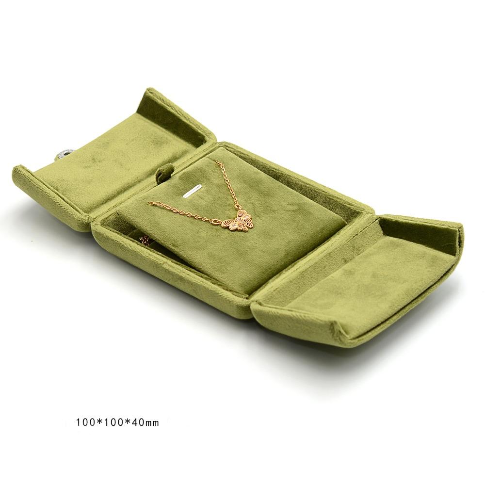 Double Door Jewelry Display Box Velvet Necklace Holder New Rings Bearer Box