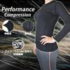 VITAL SALVEO CQ-8263 Women's Compression Long Sleeve Exercise Wear, Cool Dry, Black (XL)