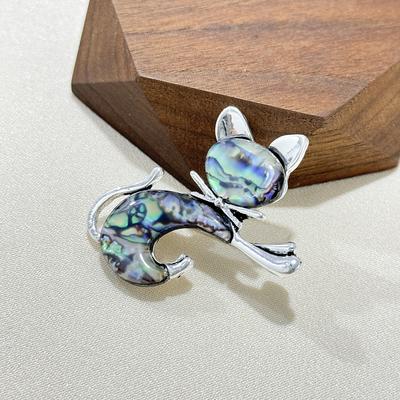 Kreative High-End Muschel Katze Brosche Schmuck, Modische Personalisierte Legierung Anstecknadel Brosche