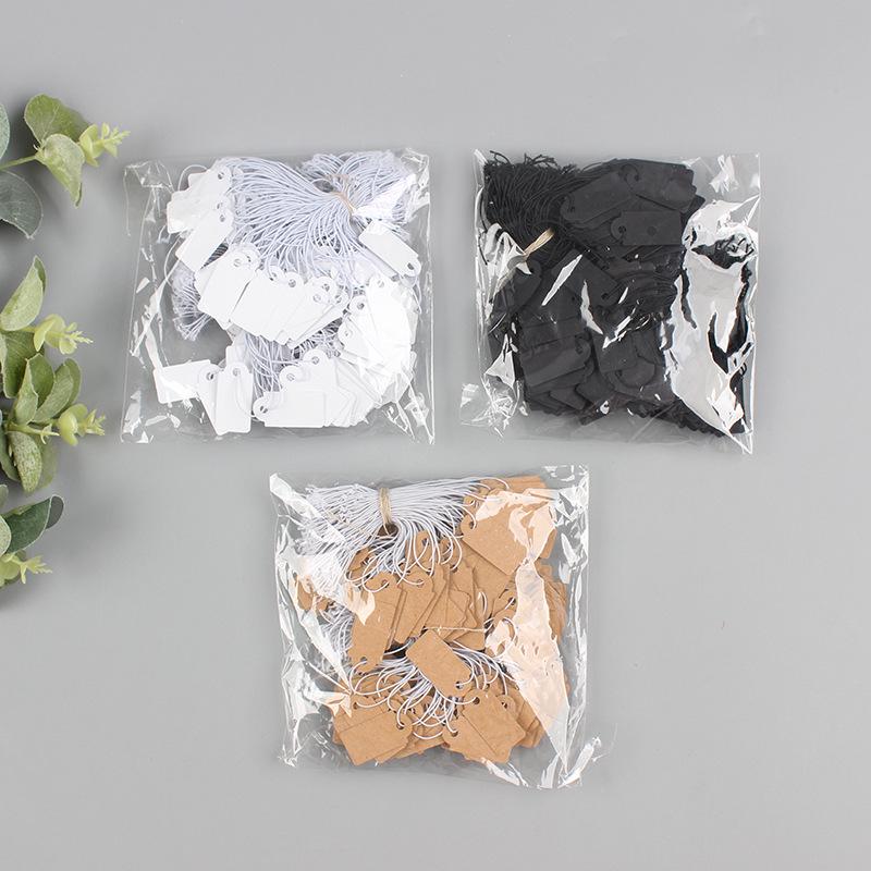 200pcs Elastic Cord Hang Tags for Jewelry Price Labels