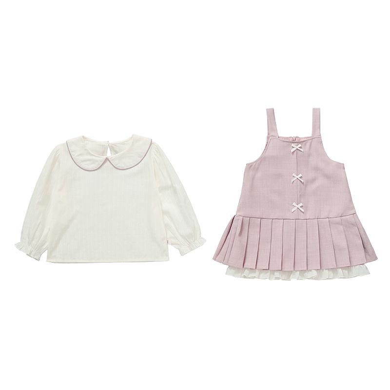 2026 Spring/Summer Doll Collar Strap Skirt - Korean Chic Super Cute Princess Bow Dress