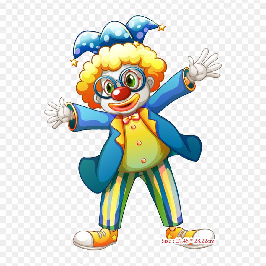 

Payasitos Bonitos De Foamy Clown Circus Iron on Heat Transfer Printing, виниловые нашивки, наклейки для одежды, аппликации «сделай сам», моющиеся нашивки