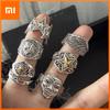 925 Sterling Silver Rings For Women Geometric Fine Jewelry Finger Adjustable Wide Horse Star Ring For Party Birthday Gift