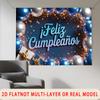 Party Backdrop Birthday Balloon Blue Silver Photo Booth Background Front Door Decor