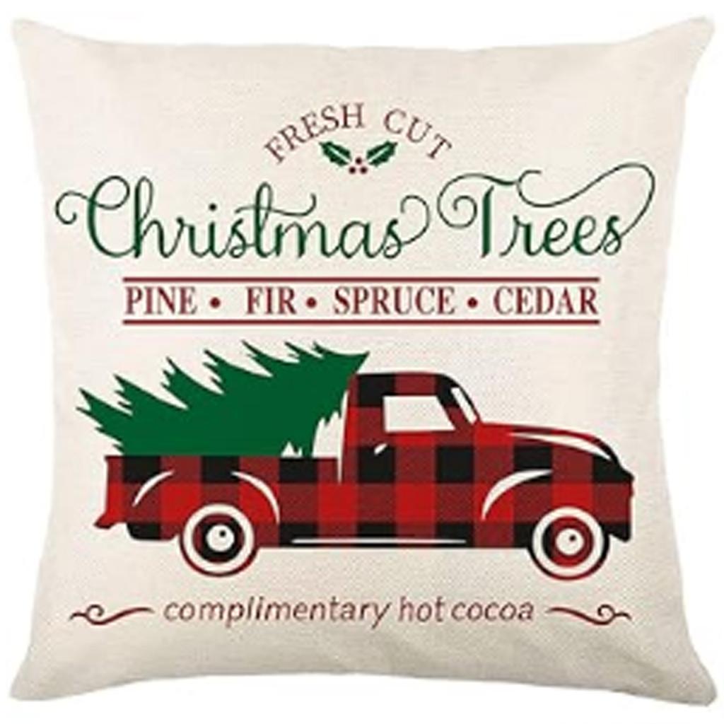 Neuer Weihnachts-Kissenbezug Elch Schneeflocken Festliche Dekoration Zuhause Sofa Wohnzimmer Kissen Kissen