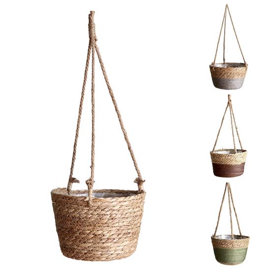 Cachepô Corda de Algodão Pendurado Cesto de Flores Robusto Tecido à Mão Plantador Charme Rústico Suporte de Plantas Vaso para Cultivo de Orquídeas