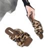 2025 Autumn and Winter New Cross-strapped Mao Mao Slippers Women's Wear Fashionable Versatile and Foreign Flat-bottomed Mao Mao Shoes