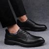 Large Size Winter Business Dress Casual Leather Shoes British Height-increasing Shoes Keep Warm